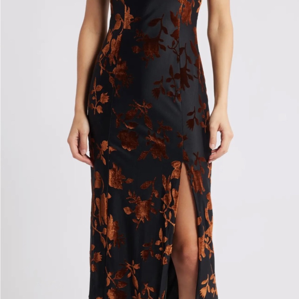 Hutch Floral Jacquard Funnel Neck Dress